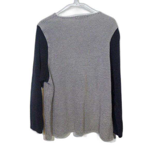 Chris Triola Chest Pocket Knit Cotton Sweater - Black/Tan - Picture 2 of 6